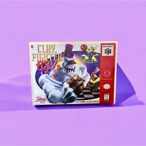 Clay Fighter 63 1/3 (Nintendo 64, N64) HQ Reproduction Case, Authentic Cartridge